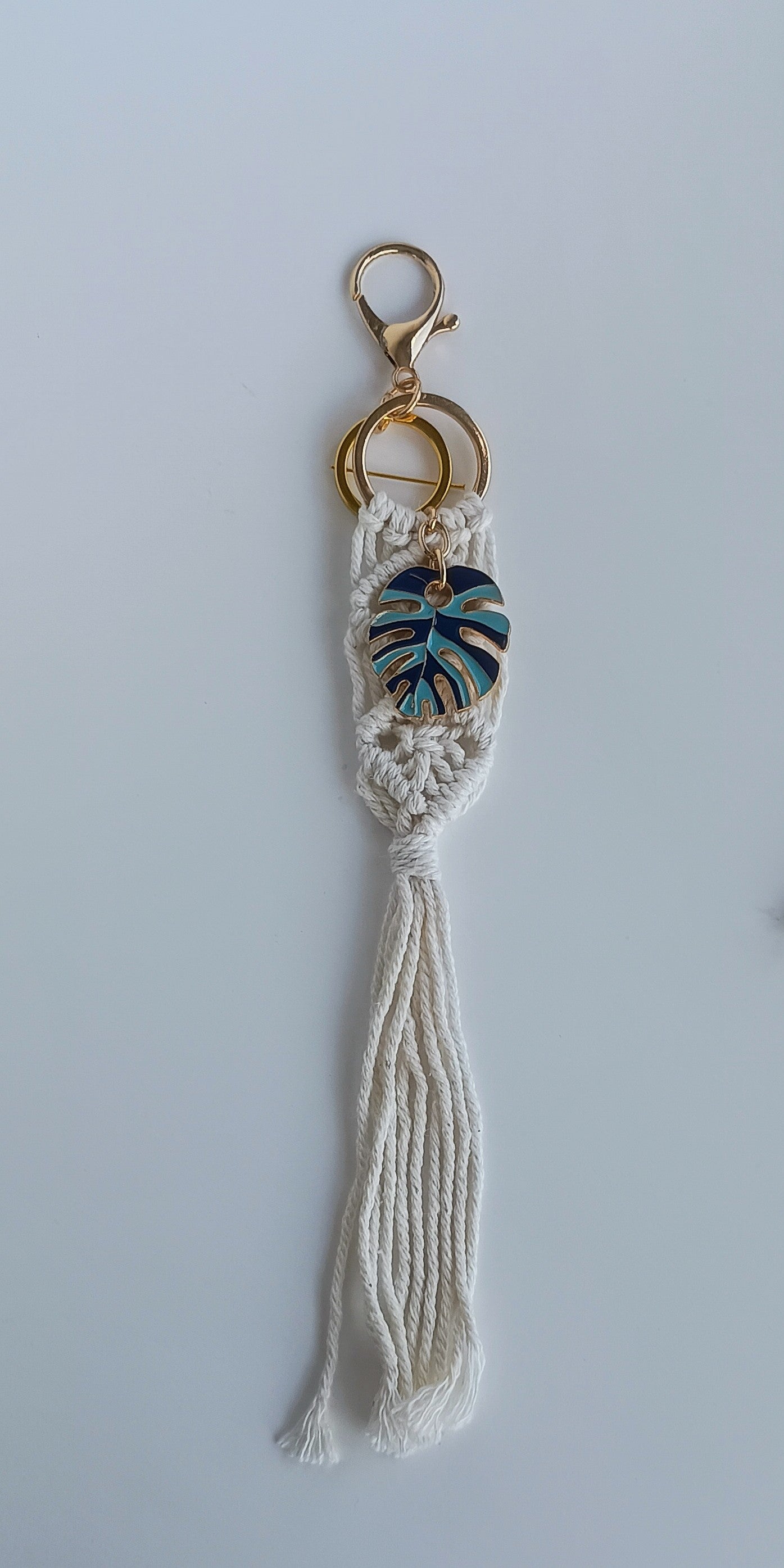 Bohemian Enamel Leaf Keychain