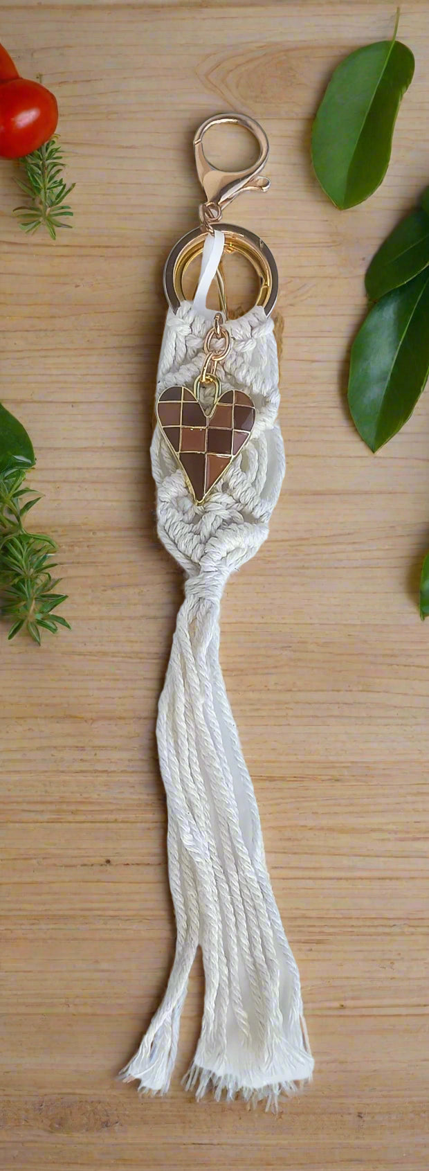 Bohemian Enamel Heart Keychain