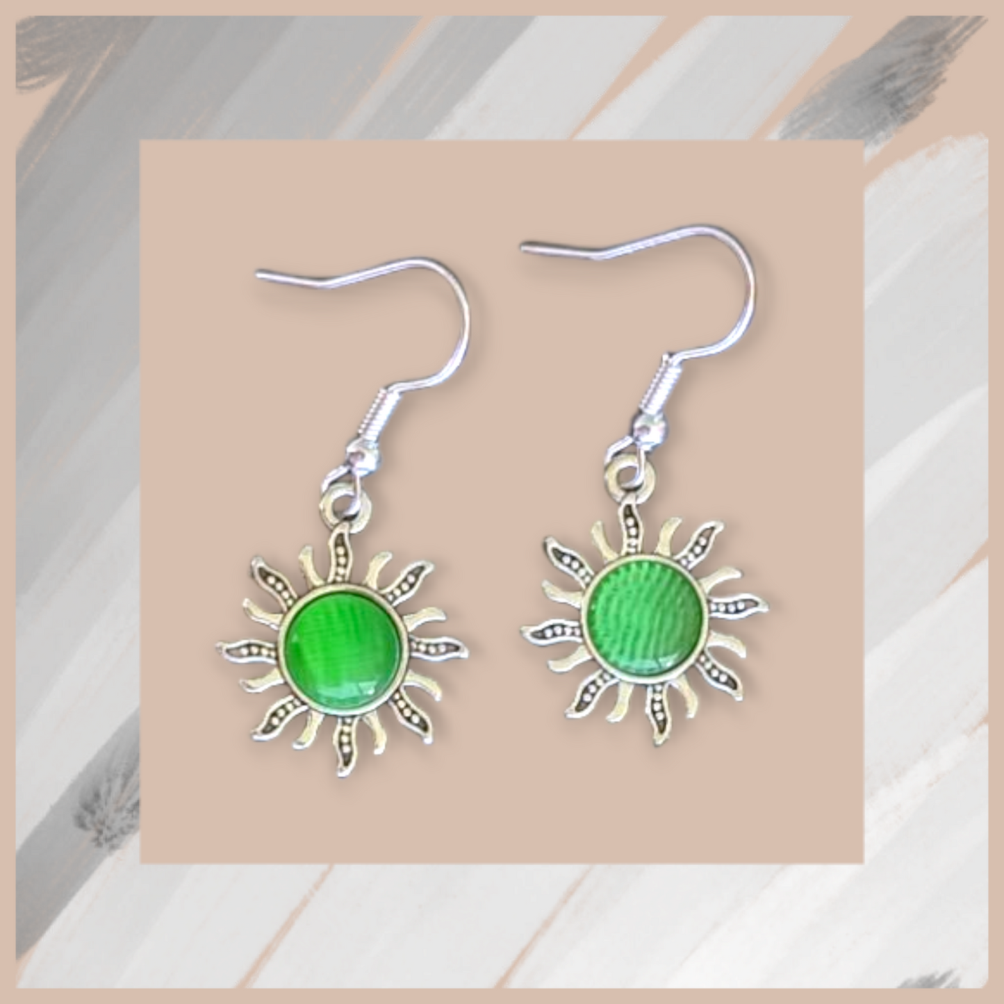 Shimmering Opal Sun Charm Earring