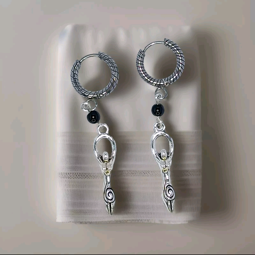 Mythical Goddess Huggie Hoop Earrings