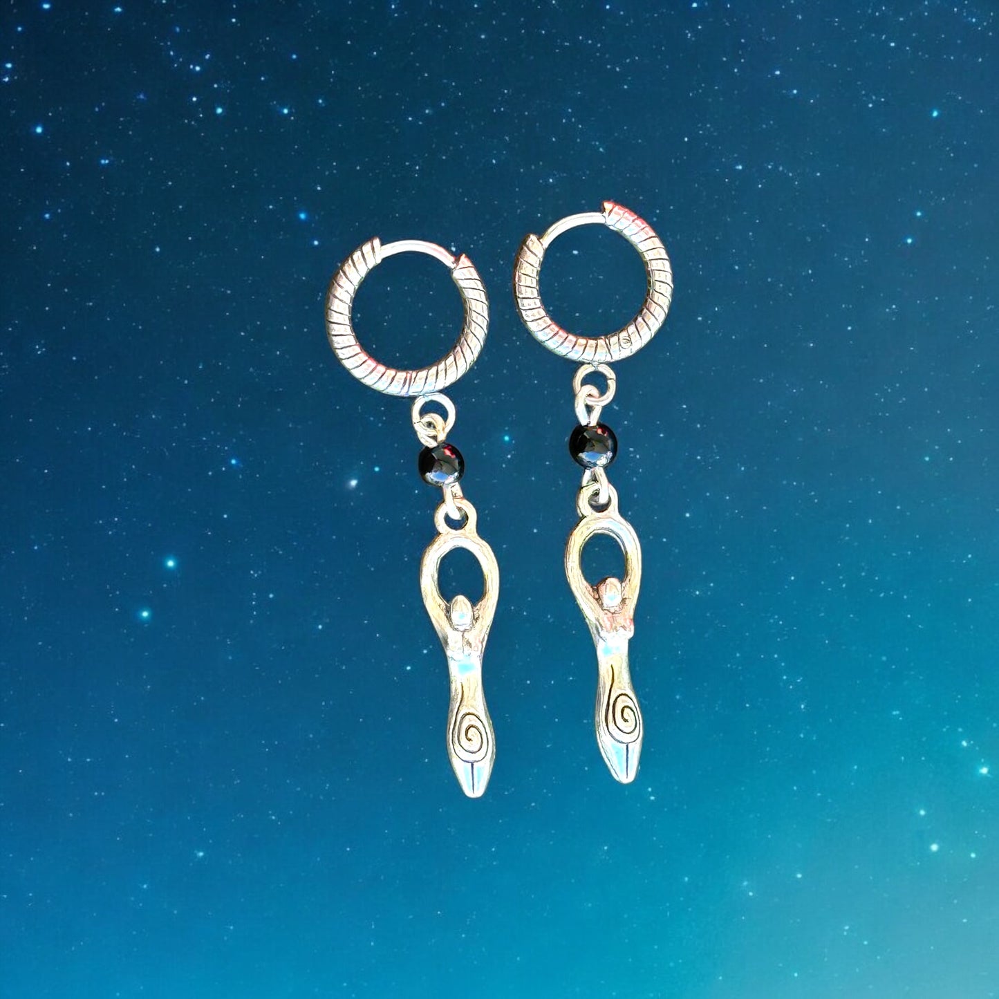 Mythical Goddess Huggie Hoop Earrings