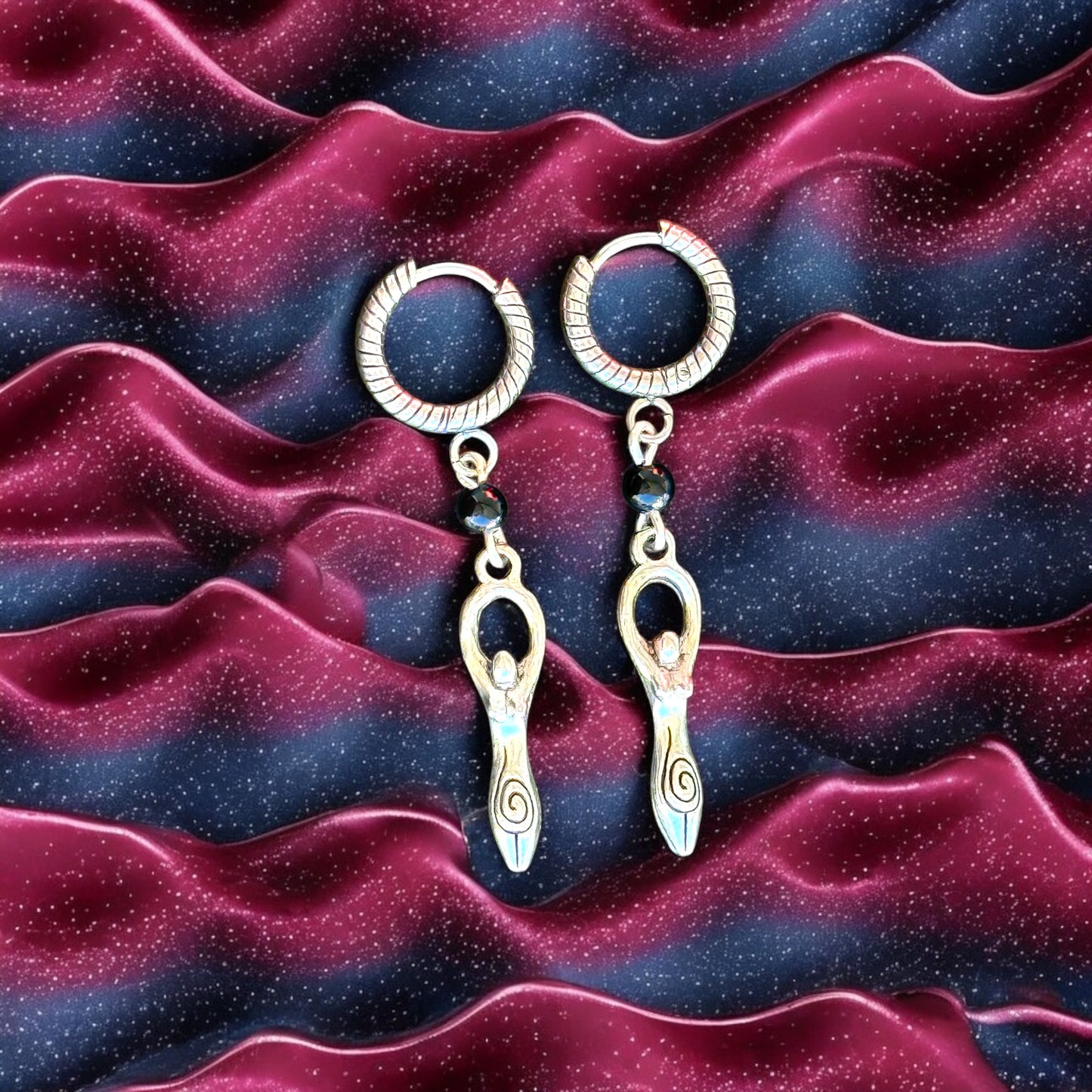 Mythical Goddess Huggie Hoop Earrings