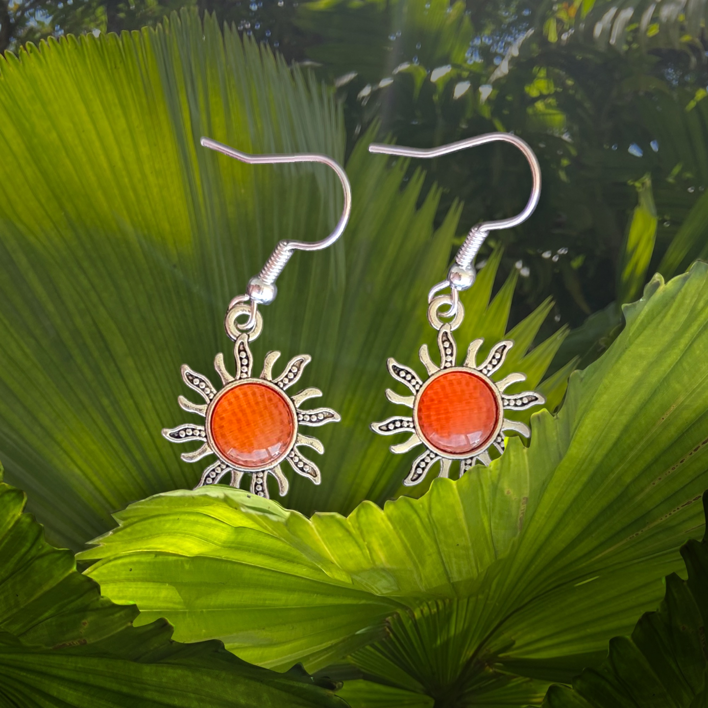 Shimmering Opal Sun Charm Earring