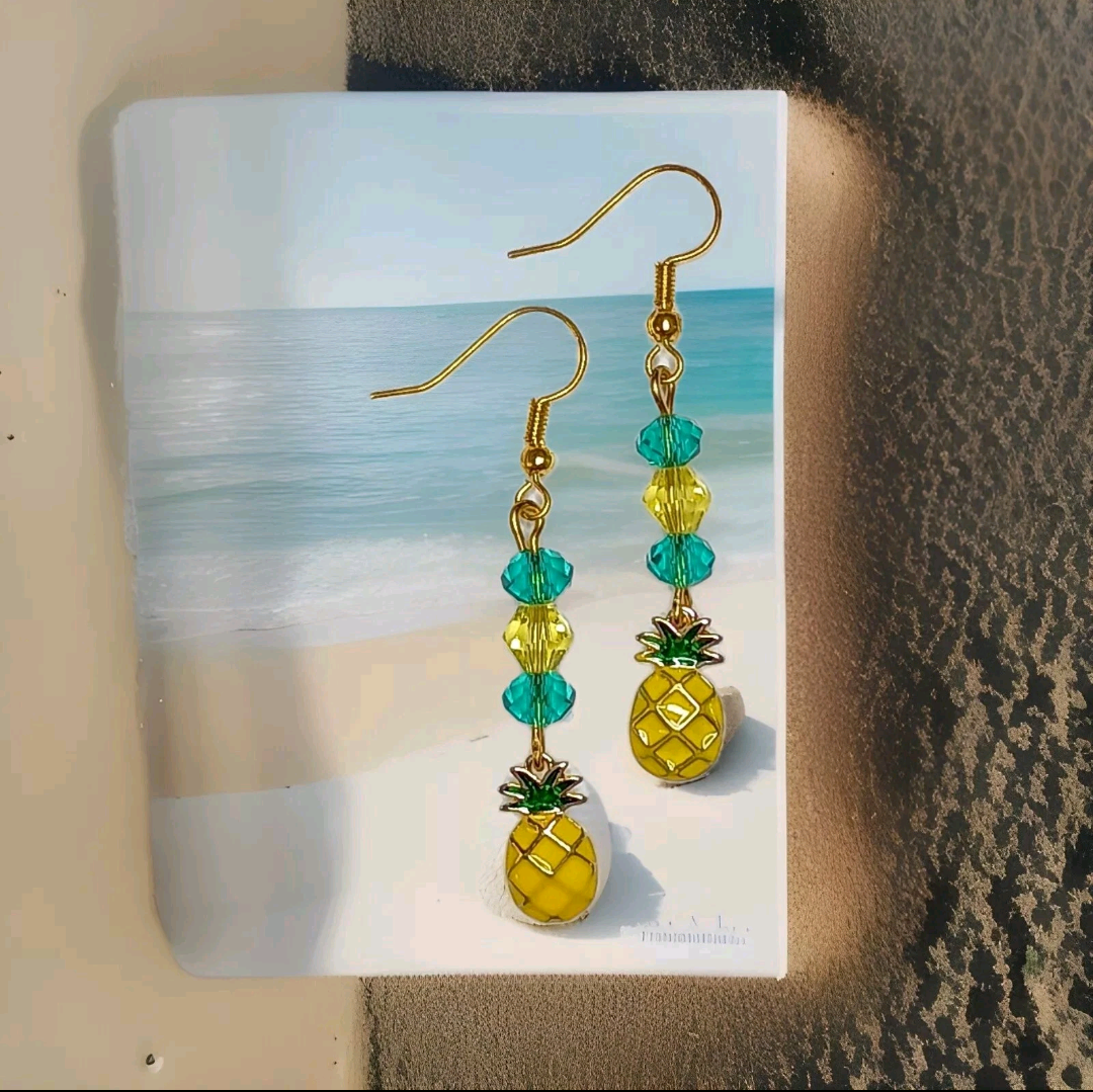 Pineapple Enamel Earring
