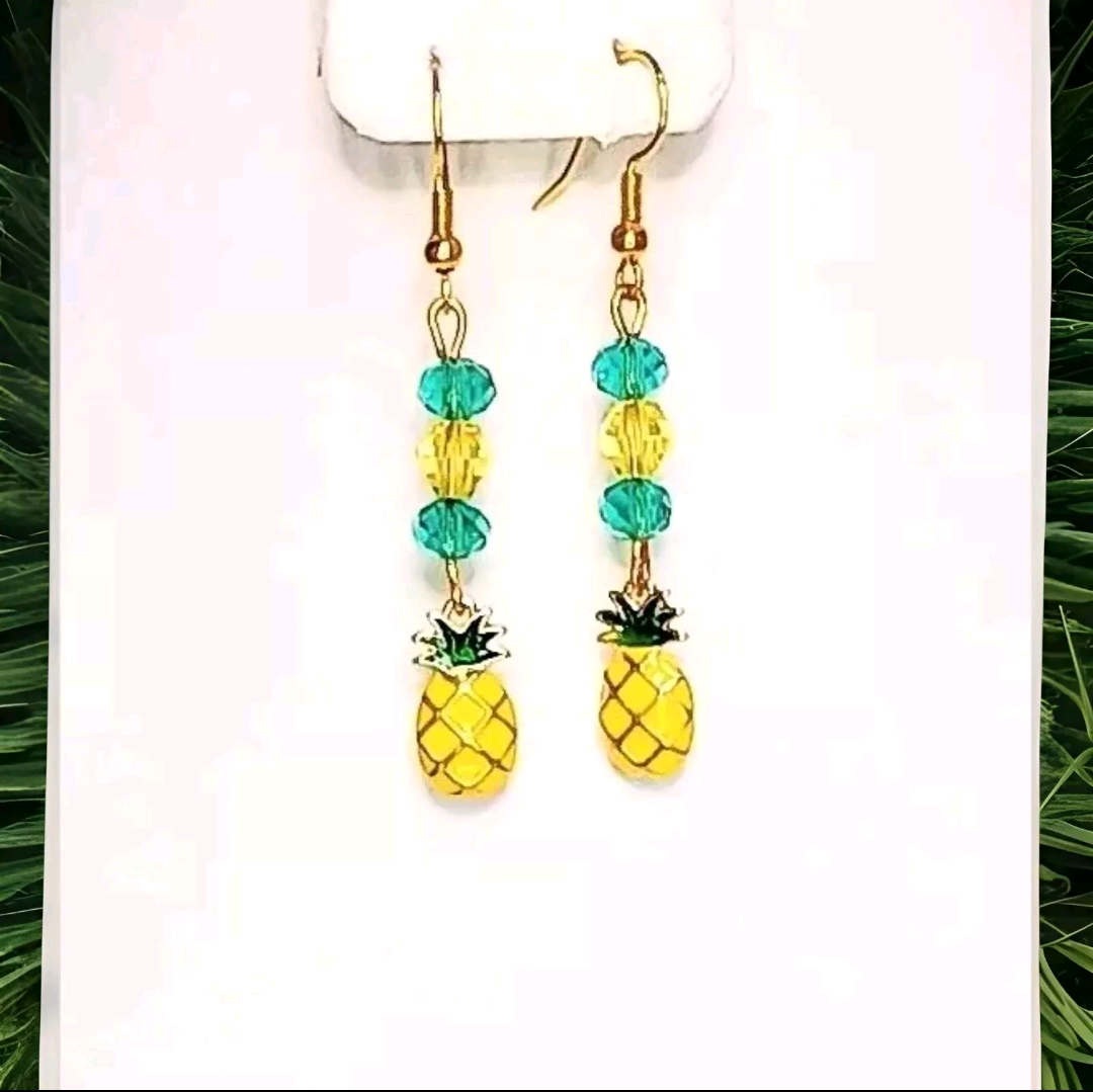 Pineapple Enamel Earring