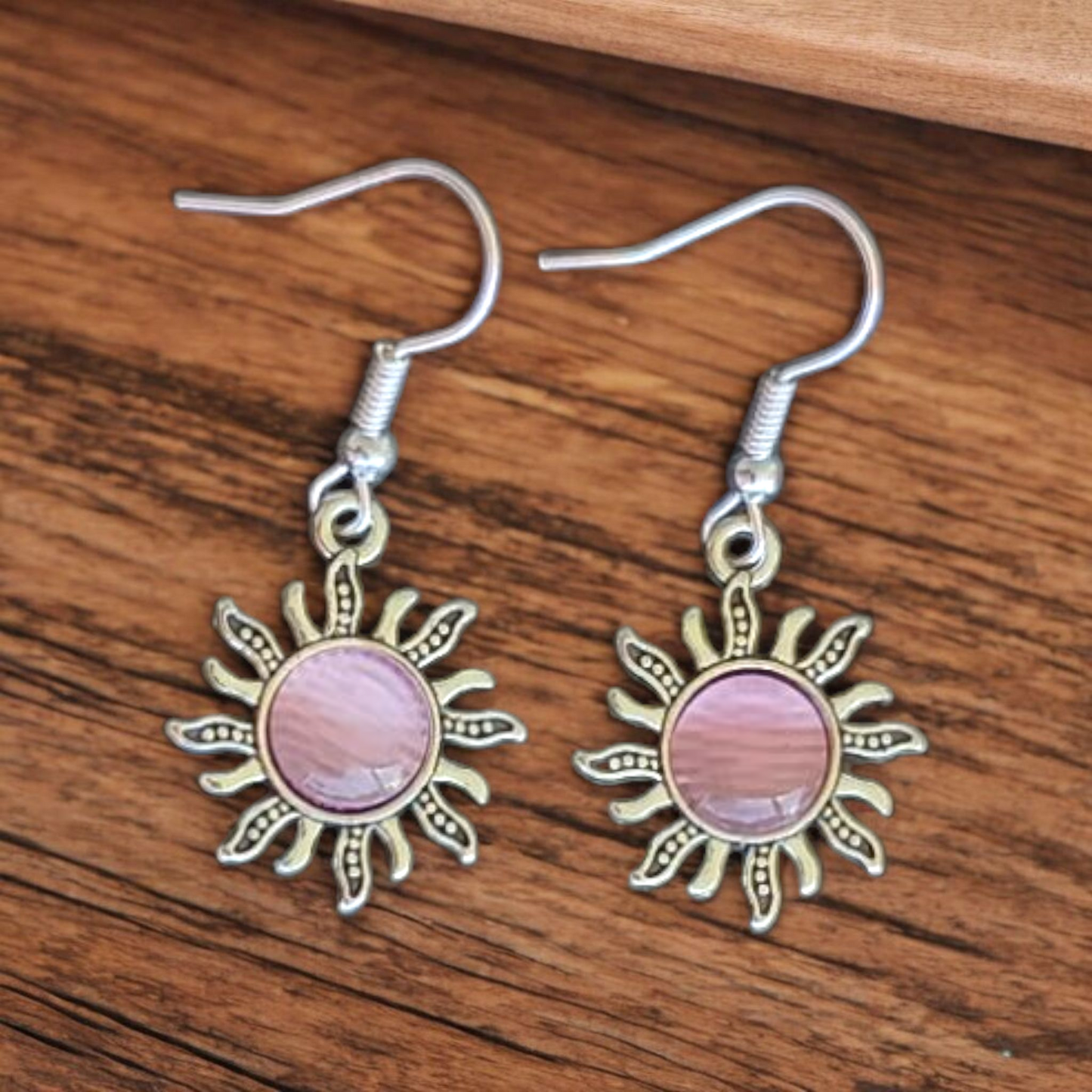Shimmering Opal Sun Charm Earring