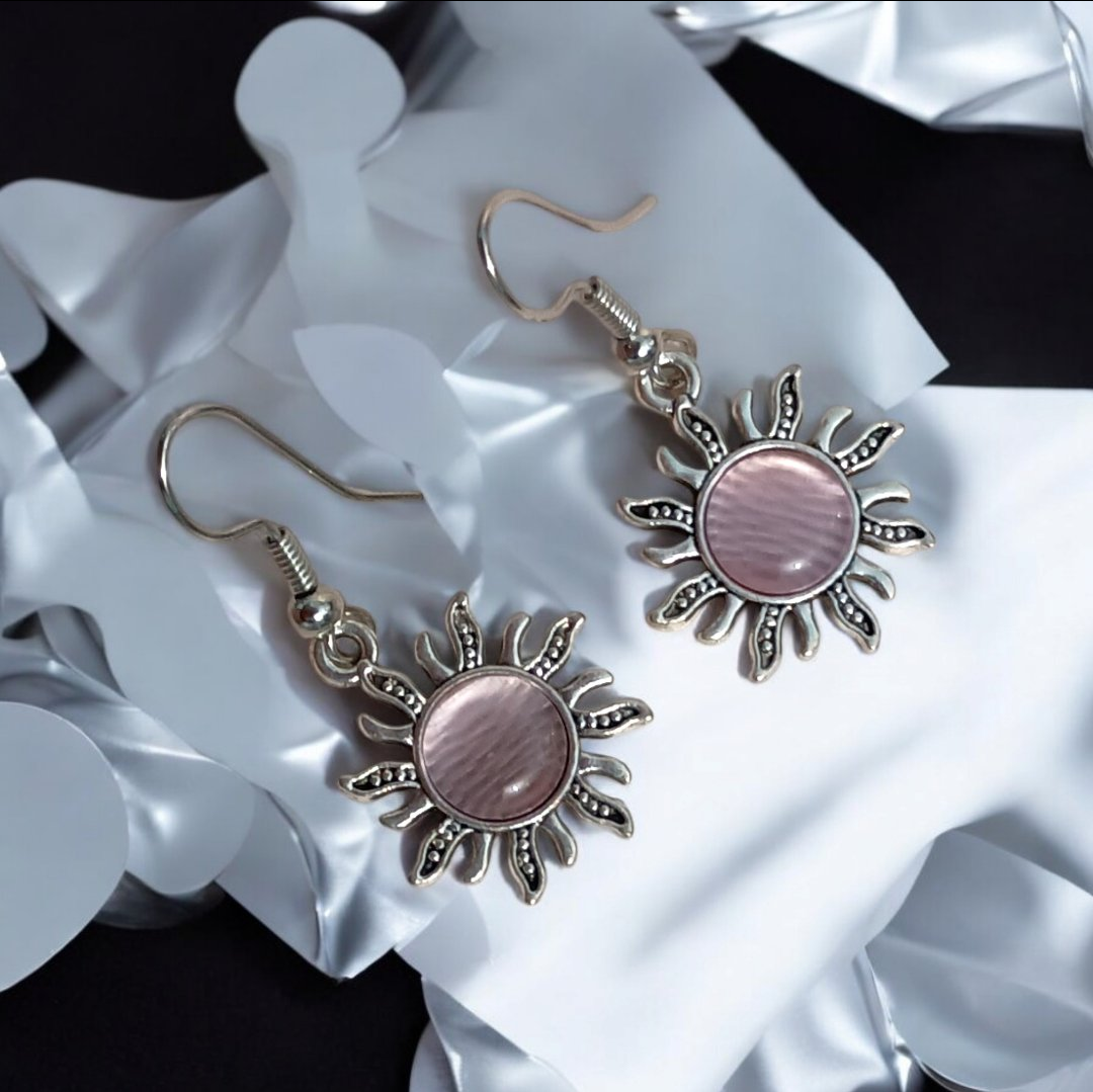 Shimmering Opal Sun Charm Earring