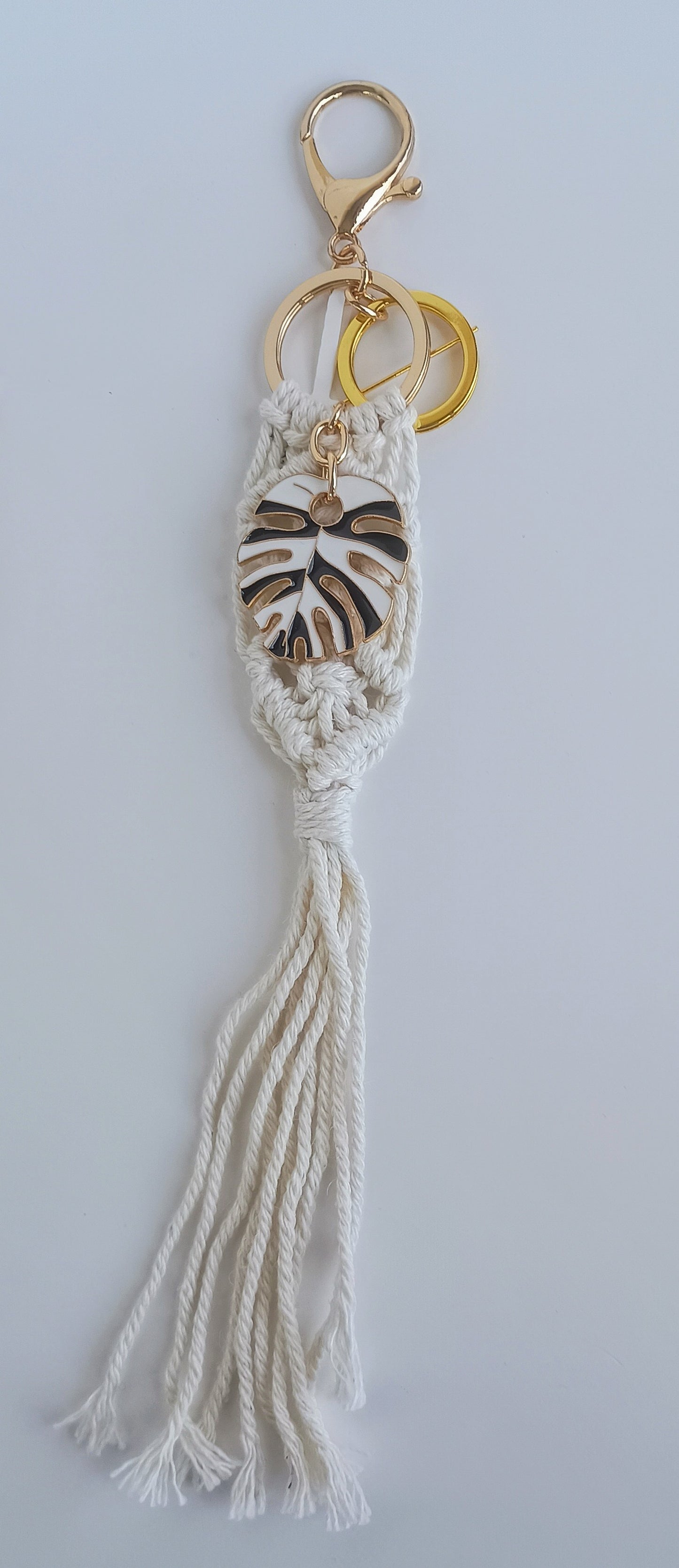 Bohemian Enamel Leaf Keychain