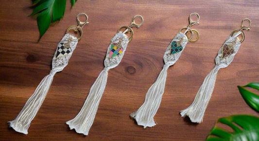 Bohemian Enamel Heart Keychain