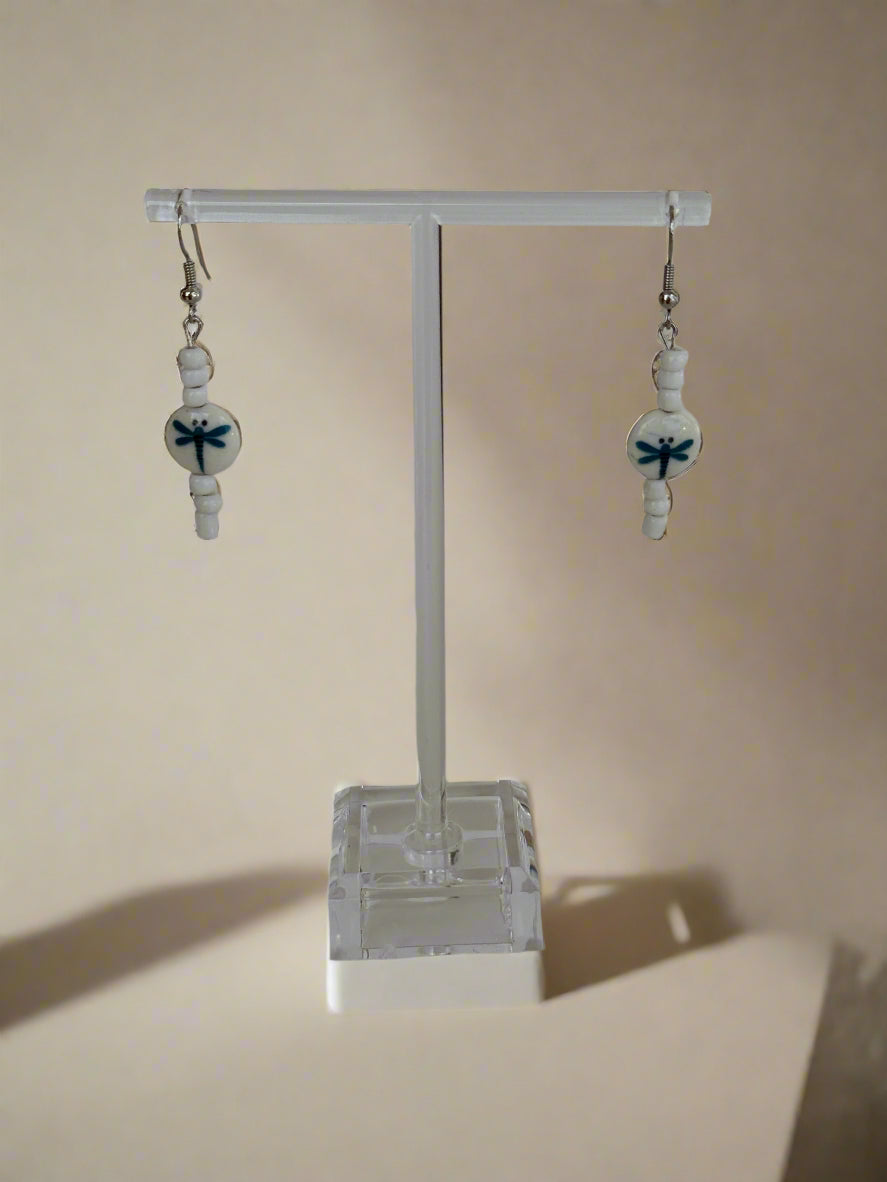 Spring Dragonfly Beaded Earring