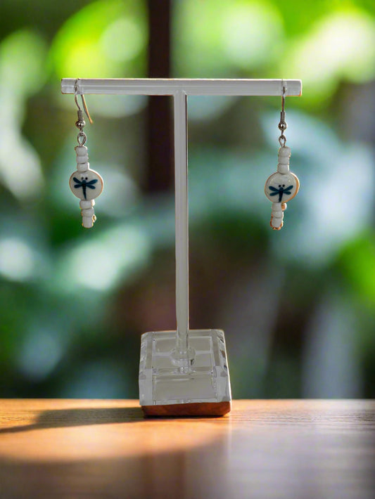 Spring Dragonfly Beaded Earring