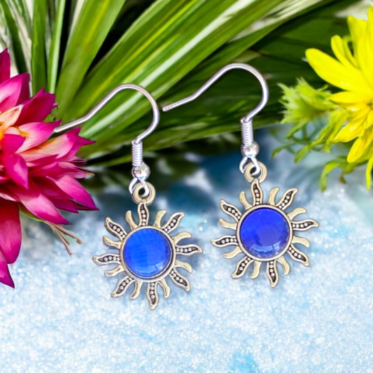 Shimmering Opal Sun Charm Earring