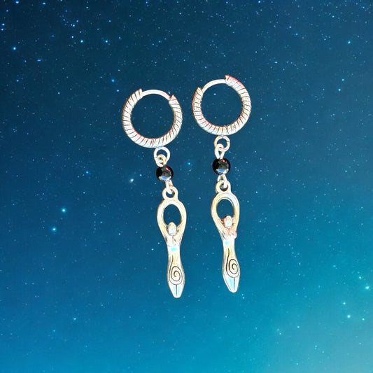 Mythical Goddess Huggie Hoop Earrings