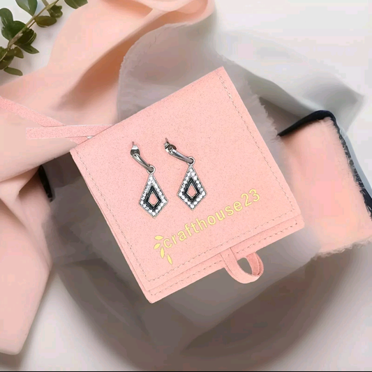 Rhombus Drop Crystal Earrings