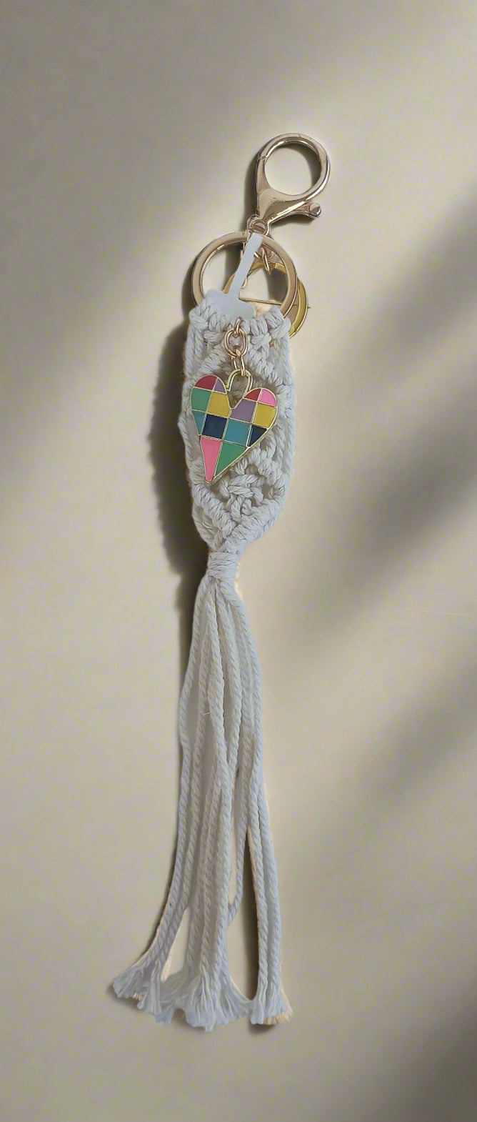 Bohemian Enamel Heart Keychain