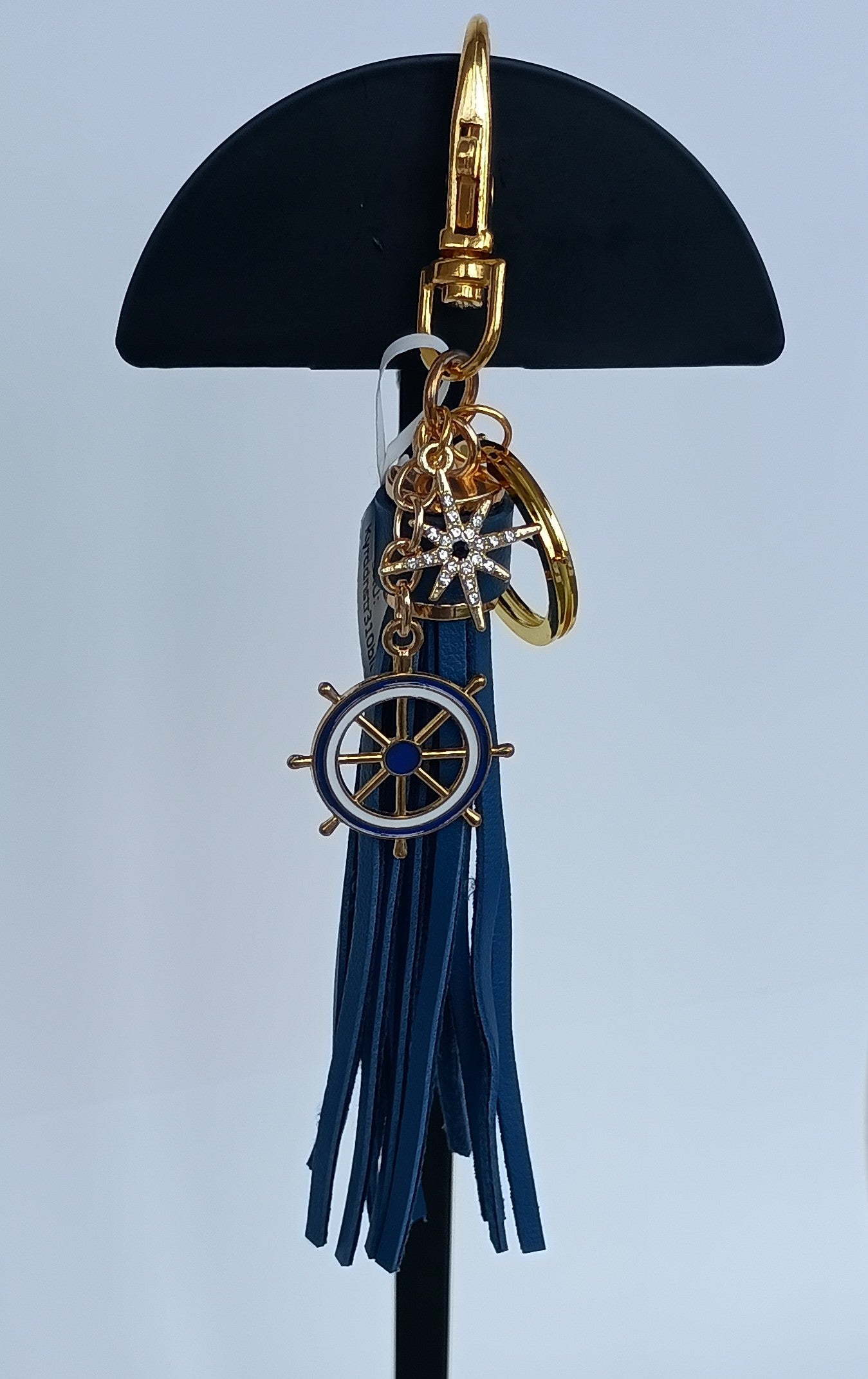 Nautical Rudder North Star Keychain