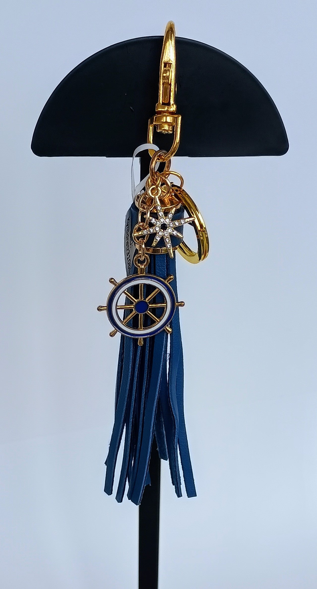 Nautical Rudder North Star Keychain
